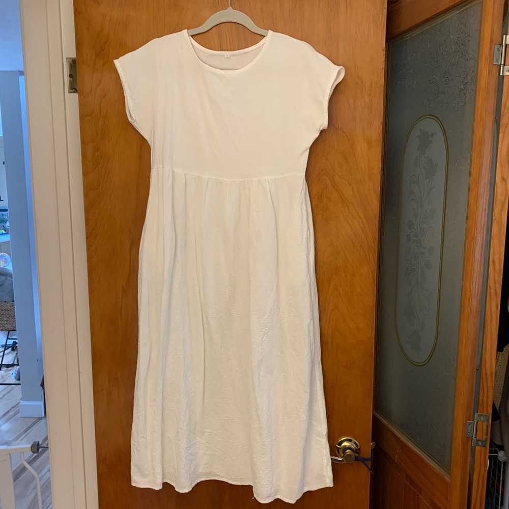 White midi dress